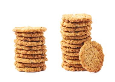 Yulaf ezmeli kurabiye izole yığın yığını