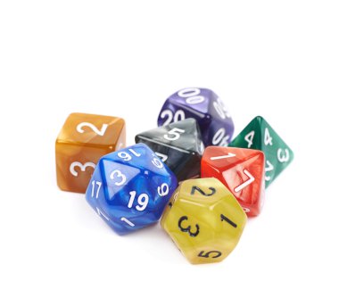 Yüzlü dices izole yığını