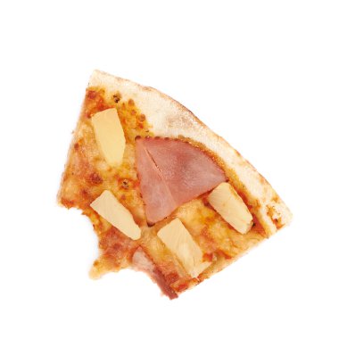 İzole Hawai pizza kompozisyon