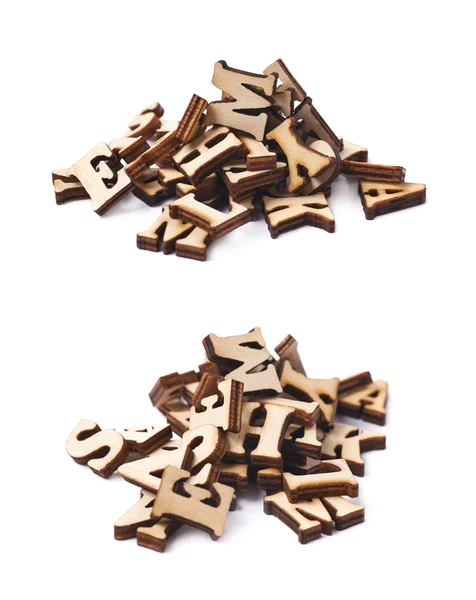 分離された木製の手紙の山 — ストック写真
