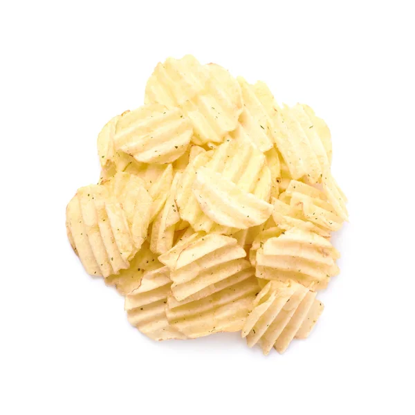 Stapel meerdere potato chips geïsoleerd — Stockfoto