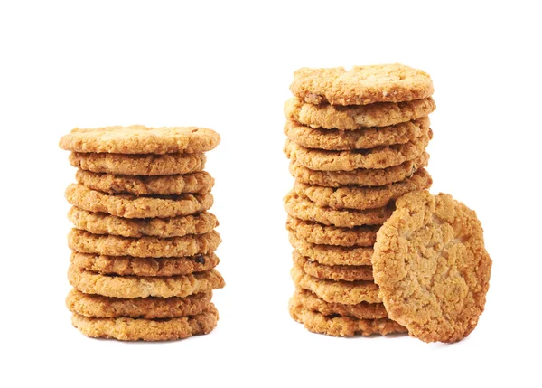 Pile stack of oatmeal cookies isolated — Stock Photo, Image