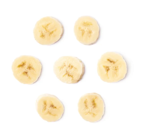 Fetta di banana isolata — Foto Stock