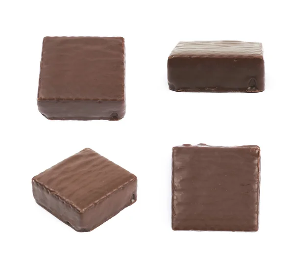Choklad våffla chokladkaka isolerade — Stockfoto