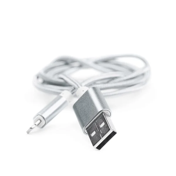 Vikta USB-lightning kabel isoleras — Stockfoto