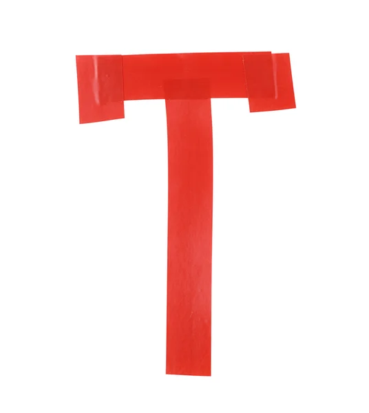 Letter T symbol made of insulating tape — Stock Photo, Image