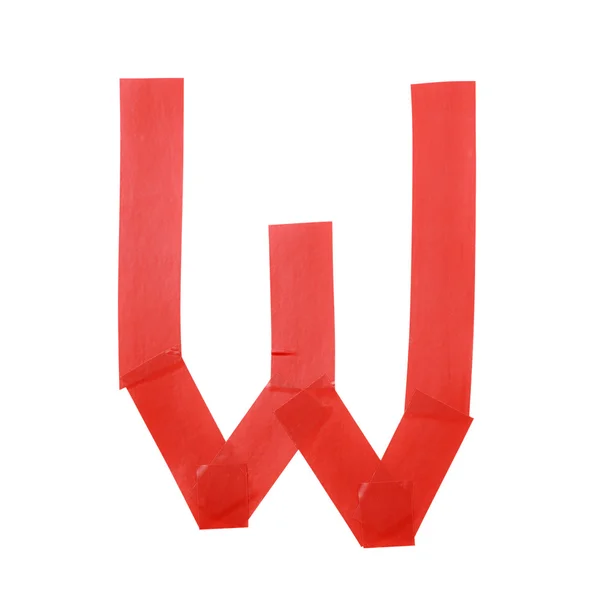 Letter W-symbool gemaakt van isolerend tape — Stockfoto