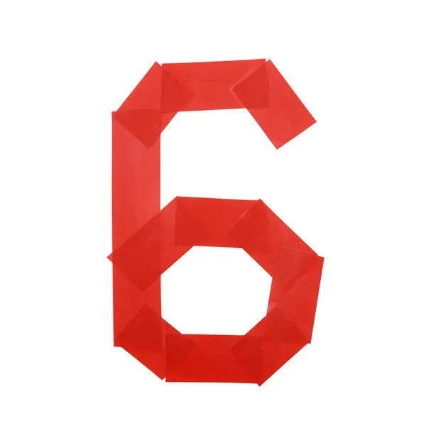 Αριθμός έξι σύμβολο κατασκευασμένα από μονωτική ταινία — Φωτογραφία Αρχείου