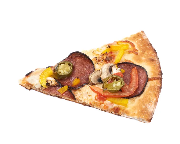 Fatia de uma pizza mexicana isolada — Fotografia de Stock