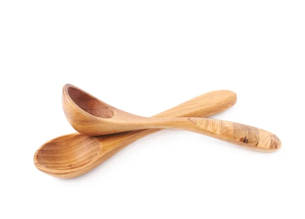 Wooden serving spoon isolated — Stock Photo, Image