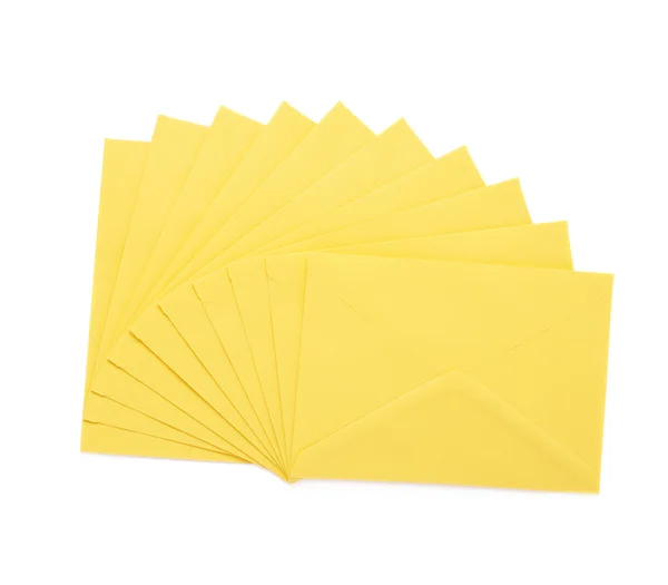 Yellow letter envelope isolated — Stock Photo, Image