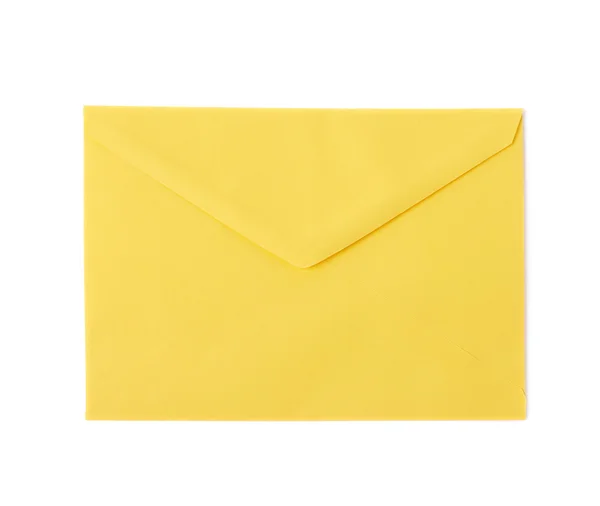 Envelope carta amarela isolado — Fotografia de Stock