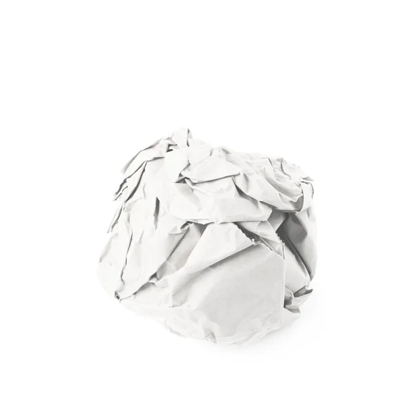 Boule de papier émiettée isolée — Photo