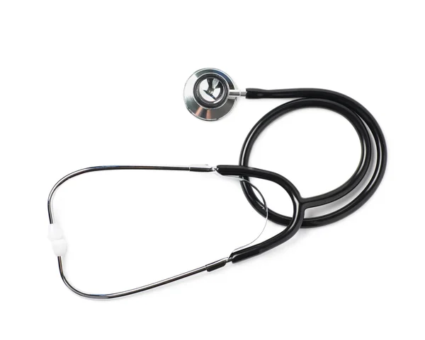 Estetoscopio médico negro aislado — Foto de Stock