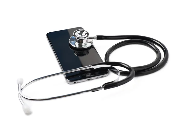 Medische stethoscoop via de telefoon — Stockfoto