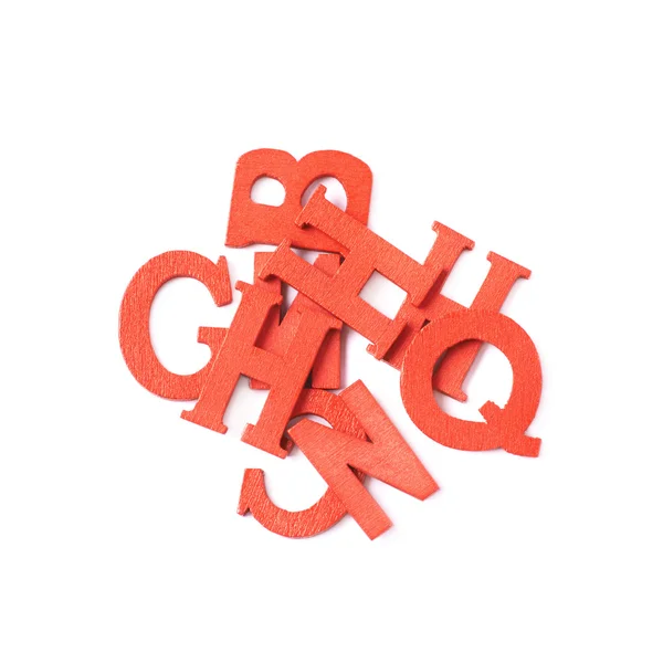 Mucchio di lettere di legno colorato isolato — Foto Stock