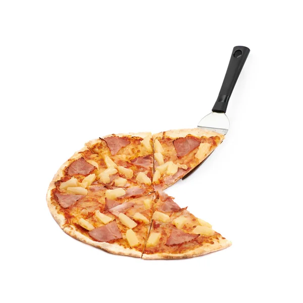 Hawaiian pizza composition isolated — Stock Photo, Image