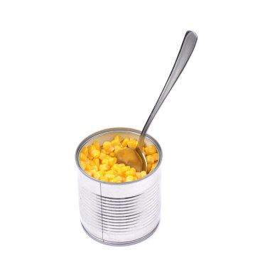 İzole bir tincan konserve mısır