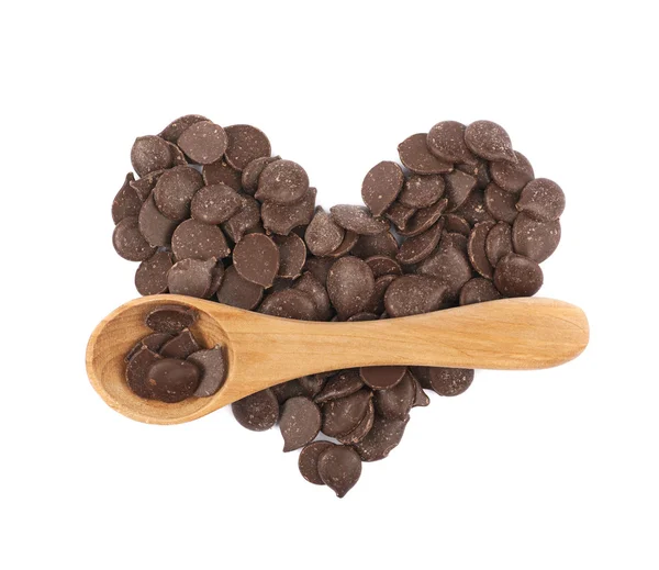 Chocolade Chips geïsoleerd — Stockfoto