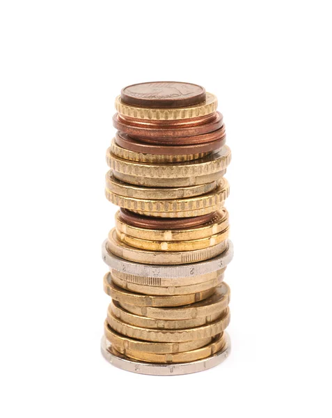 Mehrere Euro-Münzen isoliert — Stockfoto