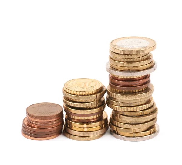 Multiple euro coins isolated — Stock Photo, Image