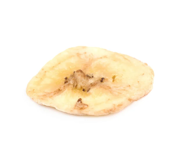 Baked banana chip slice isolated