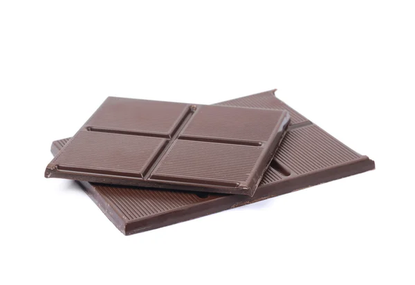 Δύο κομμάτια σοκολάτα μπαρ απομονωθεί — Φωτογραφία Αρχείου