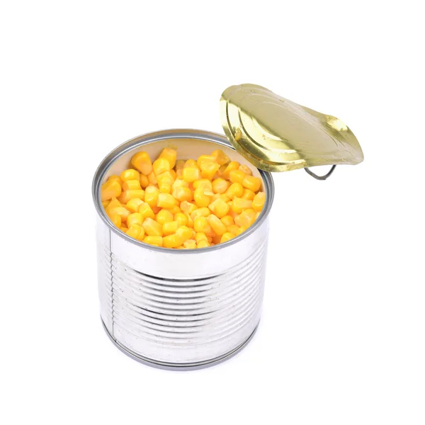 Canned corn in a tincan isolated — Stock Photo, Image