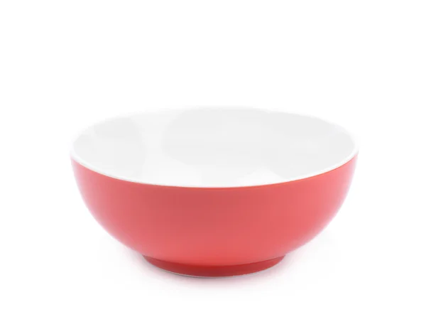 红色和白色的陶瓷碗孤立 — 图库照片