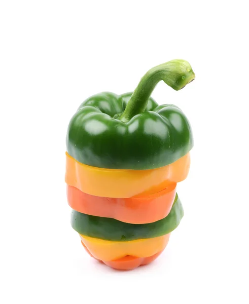 Sliced bell pepper isolated — Stock Photo, Image