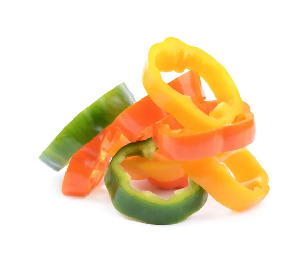 Colorful pile of bell pepper slices — Stock Photo, Image