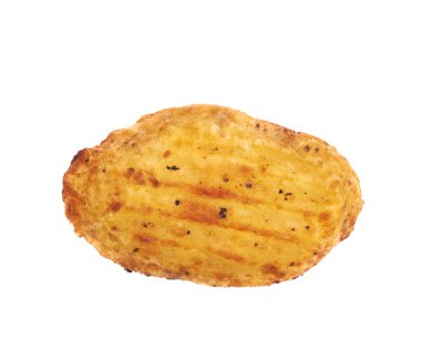 Fırında patates dilimi kompozisyon, izole