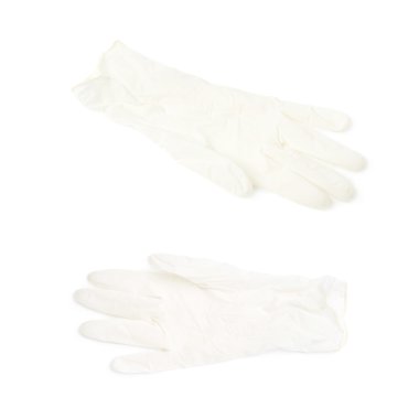 İzole beyaz lastik eldiven