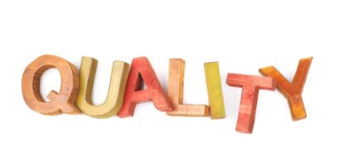 İzole ahşap harflerin kelime yapılmış