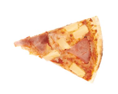 İzole Hawai pizza kompozisyon