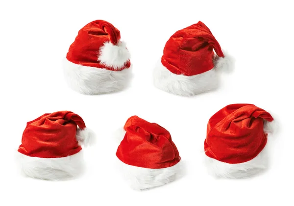 Röd Santas hatt isolerade — Stockfoto