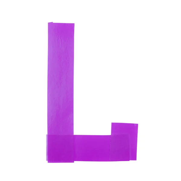Písmeno L symbol vyrobené izolační páska — Stock fotografie