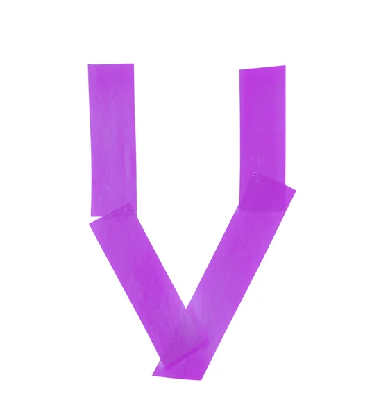 Bokstaven V symbol gjord av isolerande tejp — Stockfoto