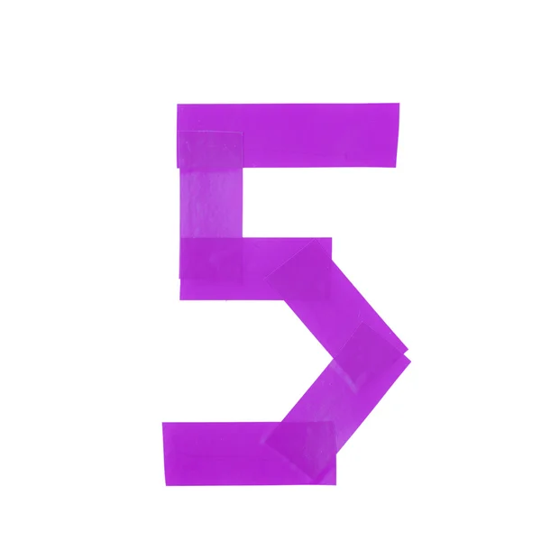 Número cinco símbolo feito de fita isolante — Fotografia de Stock