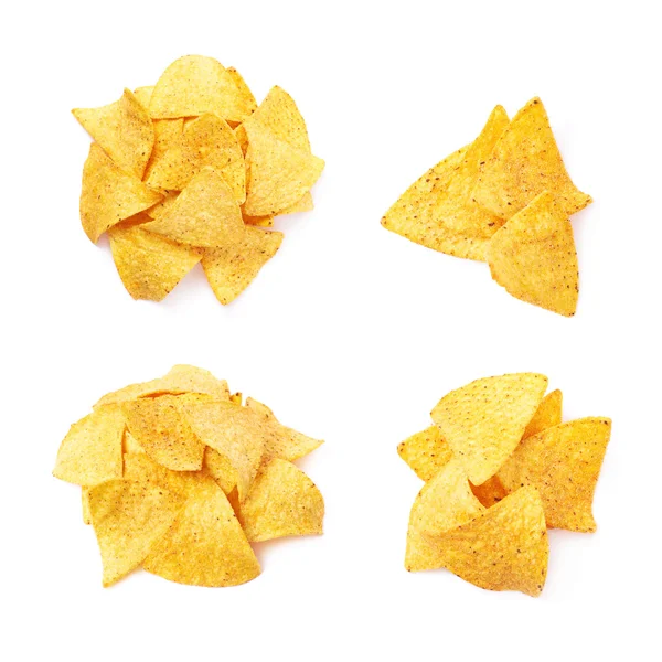 Stapel tortillachips geïsoleerd — Stockfoto