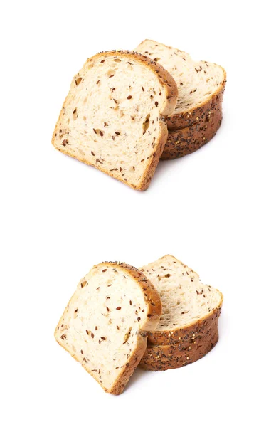 Изолированный нарезанный белый хлеб — стоковое фото