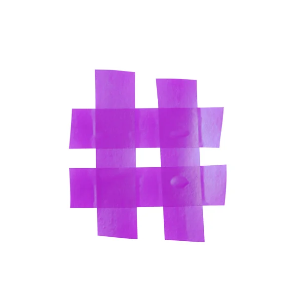 Simbolo hashtag realizzato con nastro isolante — Foto Stock