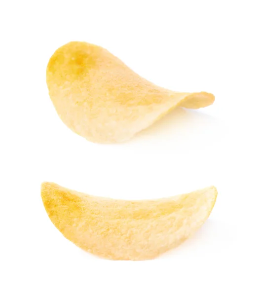 Einzelne Scheibe Kartoffelchips isoliert — Stockfoto