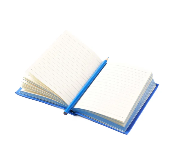 Blue note book izolované — Stock fotografie