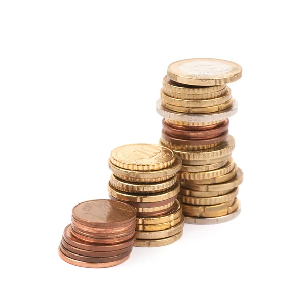 Multiple euro coins isolated — Stock Photo, Image