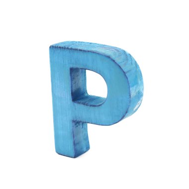 Tek Boyutlanmış ahşap harf izole