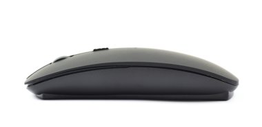 İzole siyah kablosuz bilgisayar fare