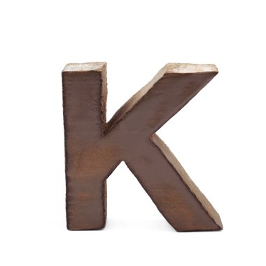 Tek Boyutlanmış ahşap harf izole