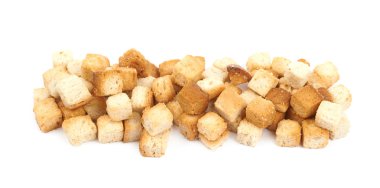 Pile of garlic croutons isolated clipart