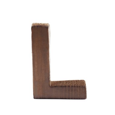Tek Boyutlanmış ahşap harf izole